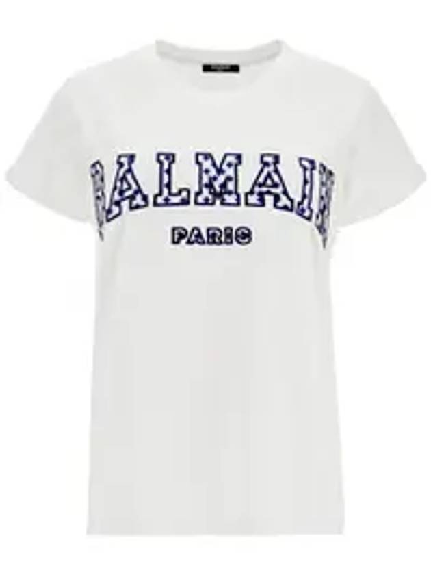 Vichy logo print short sleeve t shirt white - BALMAIN - BALAAN 1