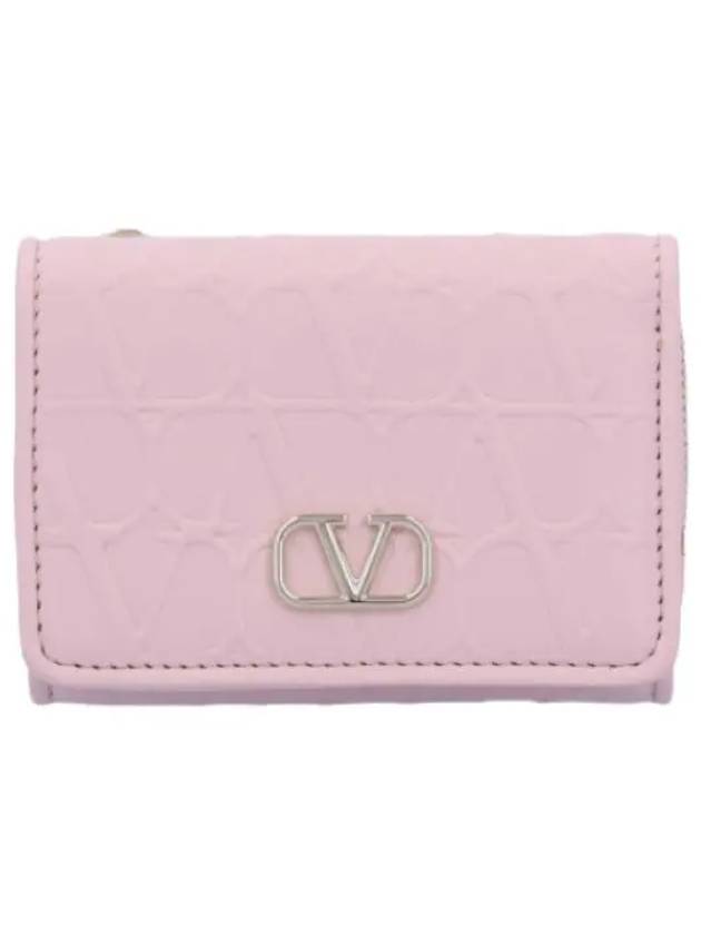 Toile Iconograph Trifold Wallet Rose Quartz - VALENTINO - BALAAN 1