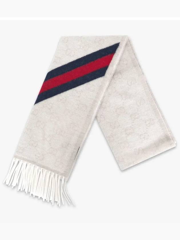 GG Web Wool Muffler Ivory - GUCCI - BALAAN 5