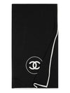 Scarf Cashmere Silk Black Ivory - CHANEL - BALAAN.