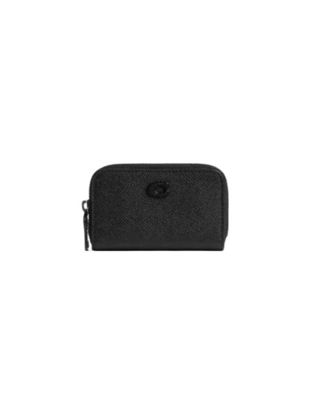 Small Zip Around Card Wallet Black - COACH - BALAAN 1