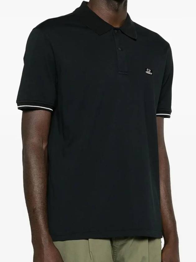 Logo Patch Polo Shirt Black - CP COMPANY - BALAAN 3