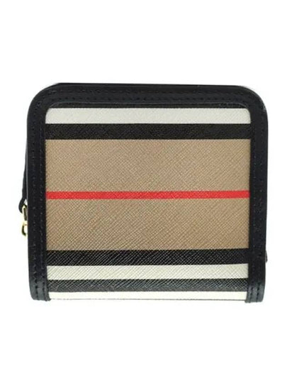 Striped Zipper Card Wallet Black - BURBERRY - BALAAN 2