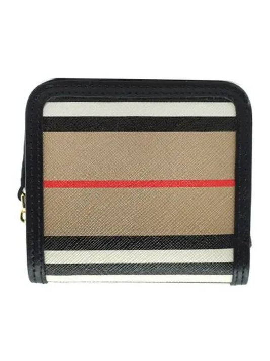 Striped Zipper Card Wallet Black - BURBERRY - BALAAN 2