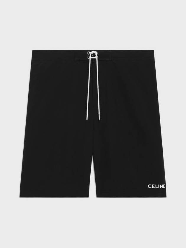 Logo Print Nylon Swimming Shorts Black - CELINE - BALAAN 2