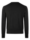 Heart Embroidered Logo Crew Neck Knit Top Black - AMI - BALAAN 5