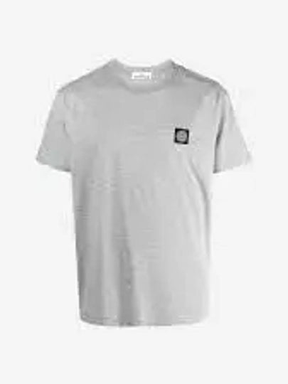 Logo Patch Cotton Short Sleeve T-Shirt Dust Melange Grey - STONE ISLAND - BALAAN 2