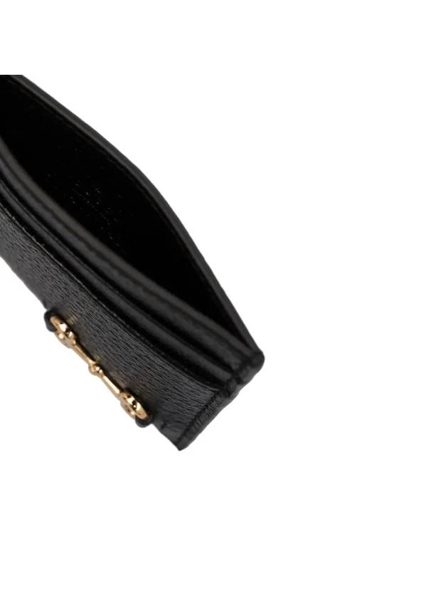 Horsebit Leather Card Wallet Black - GUCCI - BALAAN 5