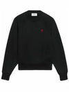 Small Heart Logo Sweatshirt Black - AMI - BALAAN 2