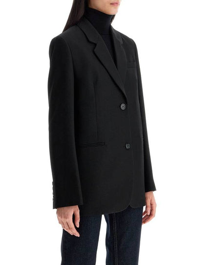 sustainable black oversized single-breasted jacket - TOTEME - BALAAN 2