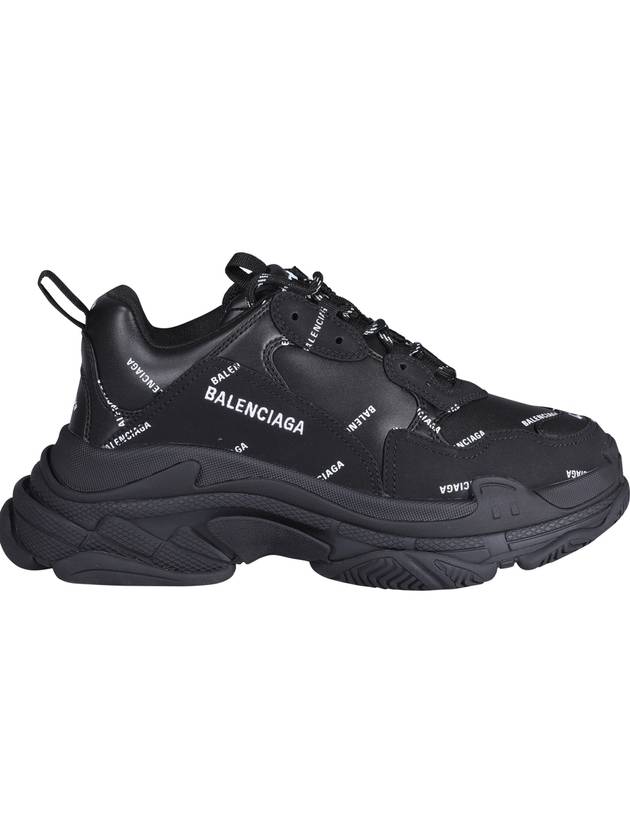 Allover Logo Triple S Low Top Sneakers Black - BALENCIAGA - BALAAN 1