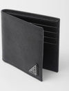 Triangle Logo Saffiano Half Wallet Black - PRADA - BALAAN 6