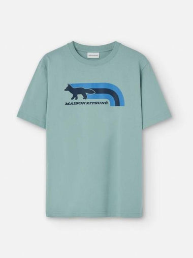 Men's Flash Fox Comfort Short Sleeve T-Shirt Blue - MAISON KITSUNE - BALAAN 1