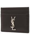 Monogram Card Case in Smooth Leather Black - SAINT LAURENT - BALAAN 3