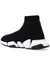 Women's Speed 2.0 Trainer Black Knit White Sole High Top Sneakers Black - BALENCIAGA - BALAAN 3