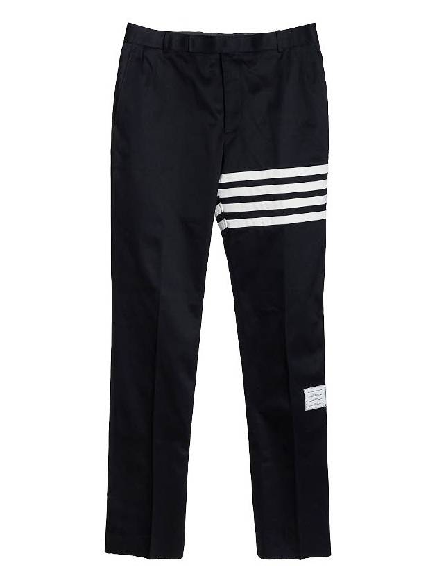 Diagonal Unconstructed Chino Straight Pants Navy - THOM BROWNE - BALAAN 2