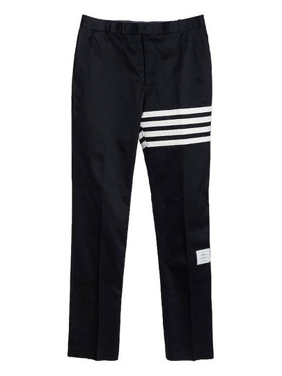 Diagonal Unconstructed Chino Straight Pants Navy - THOM BROWNE - BALAAN 2