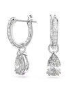 Stilla Pear Cut Hoop Earrings Silver - SWAROVSKI - BALAAN 2