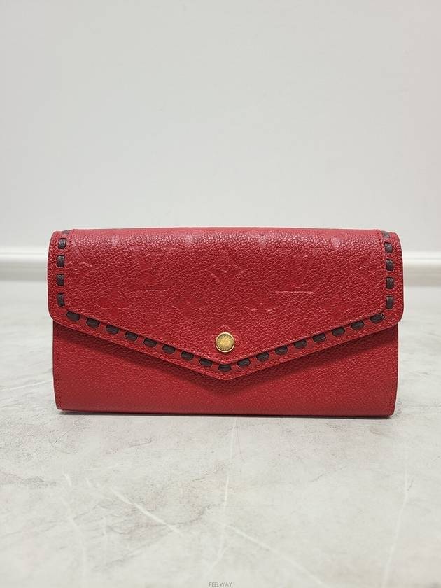 Used luxury goods Louis It Red Empreinte Monogram Port au Fouille Sarah Long Wallet - LOUIS VUITTON - BALAAN 1