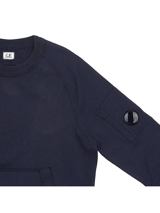 Men's Lens Wappen Pocket Crew Neck Sweatshirt Navy - CP COMPANY - BALAAN 5