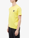 Logo Patch Cotton Short Sleeve T-Shirt Yellow - STONE ISLAND - BALAAN 4