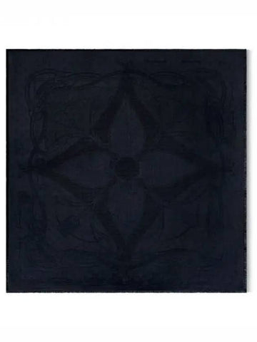 Flower And Strap Shawl Midnight Blue - LOUIS VUITTON - BALAAN 1