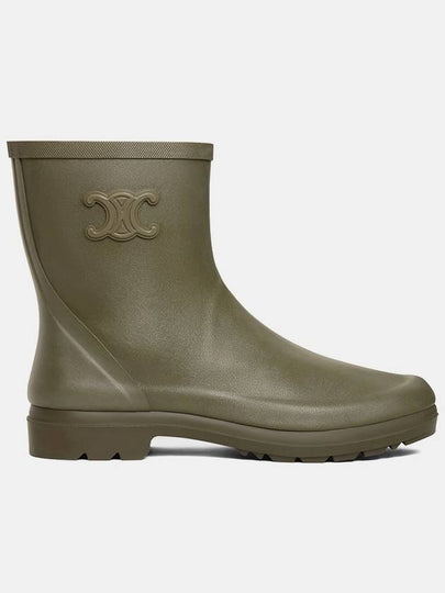 Natural Rubber Mid Rain Boots Khaki - CELINE - BALAAN 2