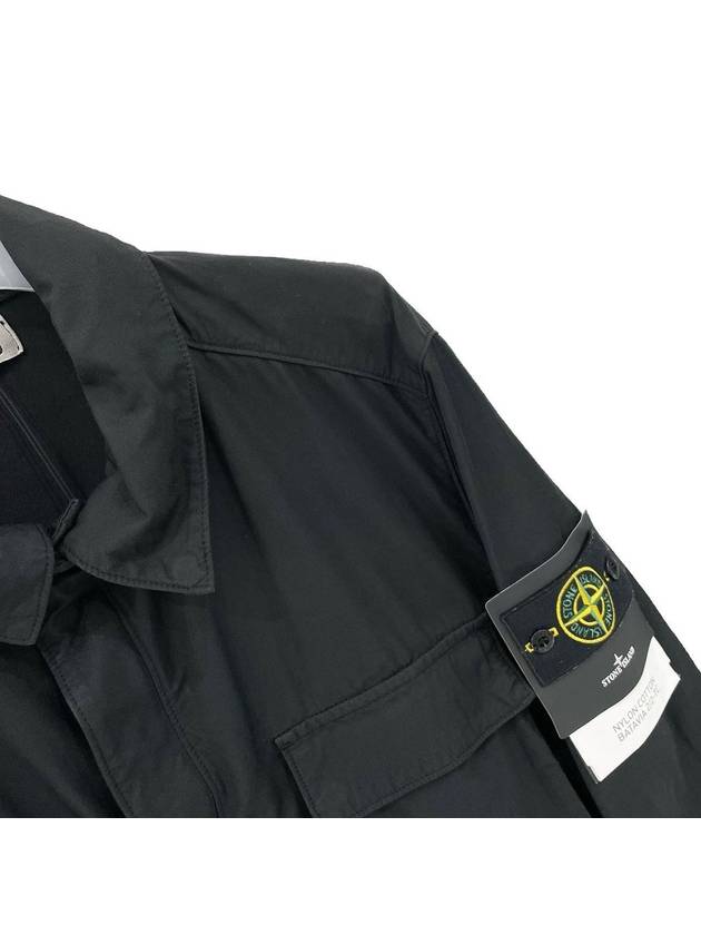 Men's Logo Applique Shell Field Jacket Black - STONE ISLAND - BALAAN 3