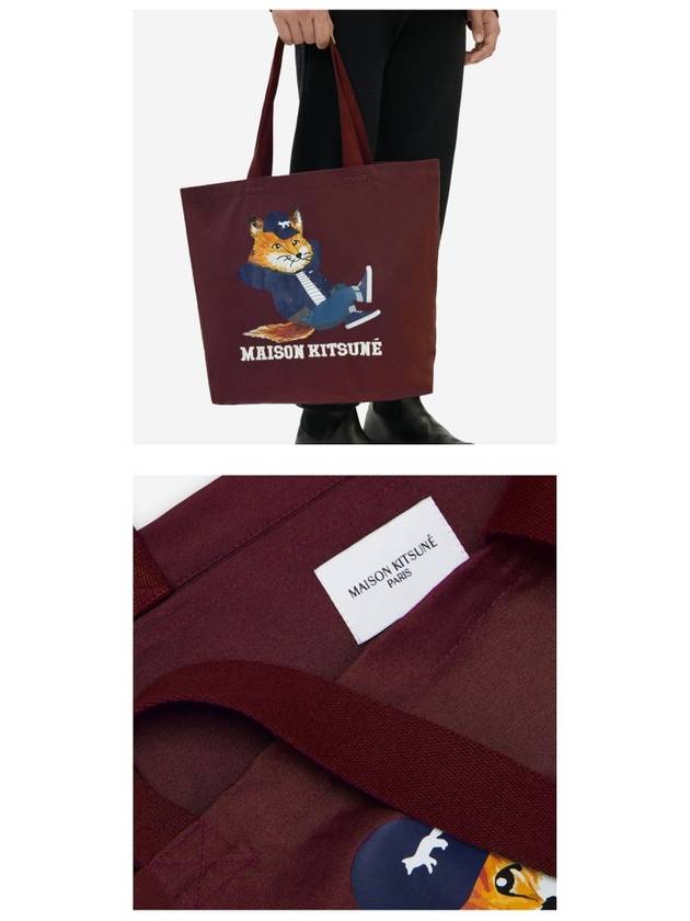 Dressed Fox Tote Bag Wine - MAISON KITSUNE - BALAAN 6