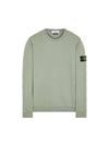 Brushed Cotton Fleece Garment Dyed Crewneck Sweatshirt Sage Green - STONE ISLAND - BALAAN 2