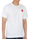 Play Men's Small Double Red Heart Wappen Short Sleeve T-Shirt P1 T288 2 White - COMME DES GARCONS - BALAAN 4