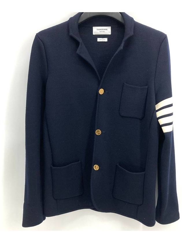 Diagonal armband knit blazer jacket - THOM BROWNE - BALAAN 1