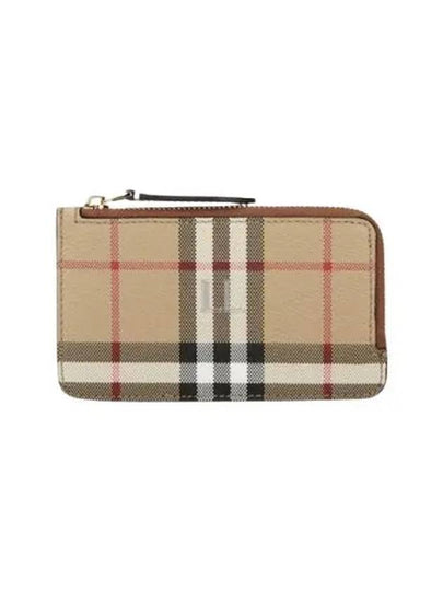 Vintage Check Zipper Card Wallet Beige - BURBERRY - BALAAN 2