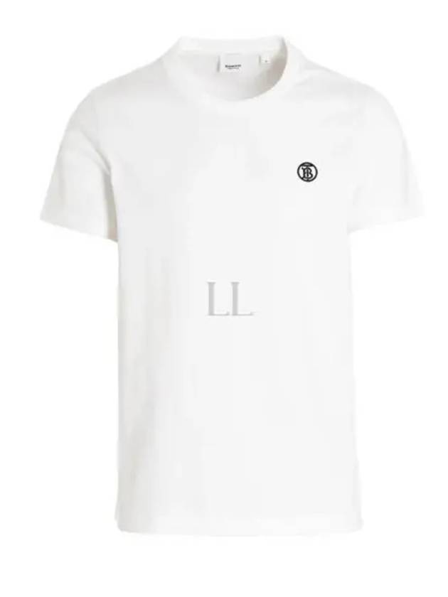 Embroidered Monogram Organic Cotton Short Sleeve T-Shirt White B0651081898 - BURBERRY - BALAAN 2