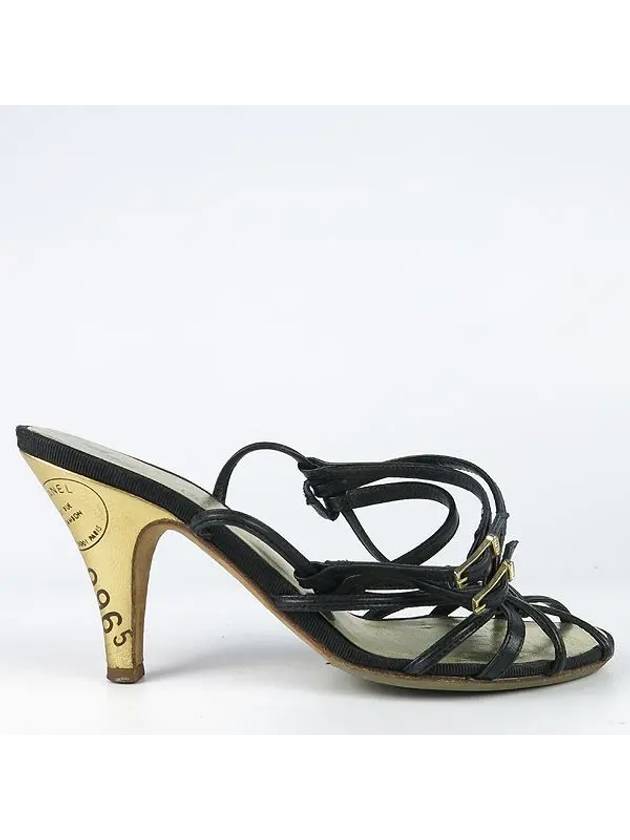 Black color women s sandals 230mm - CHANEL - BALAAN 3