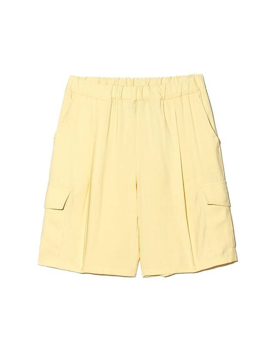 Unisex Bamboo Cargo Half Pants Lemon - LMN3011 - BALAAN 2