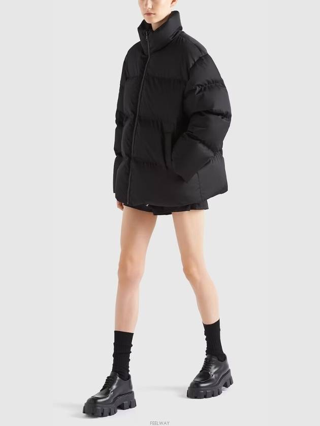 Oversized Re-Nylon Down Padding Black - PRADA - BALAAN 5