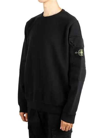 Brushed Organic Cotton Fleece Sweatshirt Black - STONE ISLAND - BALAAN 2