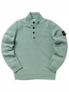 High Neck Half Button Lambswool Knit Top Sage Green - STONE ISLAND - BALAAN 2