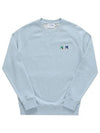 Double Monochrome Fox Head Patch Classic Sweatshirt Light Blue - MAISON KITSUNE - BALAAN 3