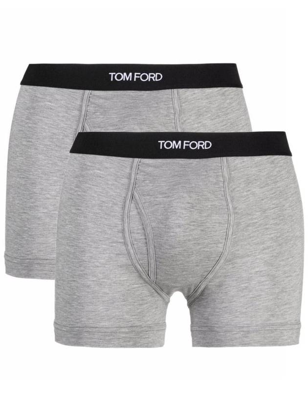 Men's Band Cotton Boxer Briefs 2 Pack Grey - TOM FORD - BALAAN 3