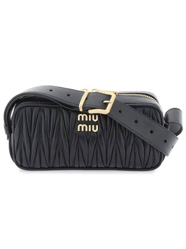 Materasse Nappa Leather Shoulder Bag Black - MIU MIU - BALAAN 1