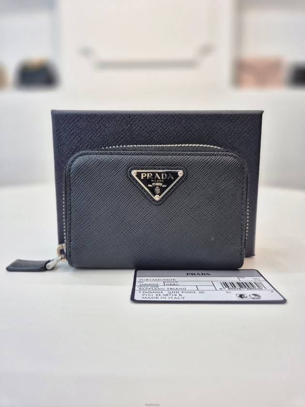 Saffiano triangle logo zipper card wallet 2MM003 - PRADA - BALAAN 2