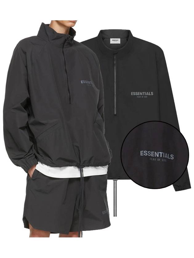 Fear of God Essential Half Zip Track Jacket Anorak Windbreaker Black Men - FEAR OF GOD ESSENTIALS - BALAAN 6