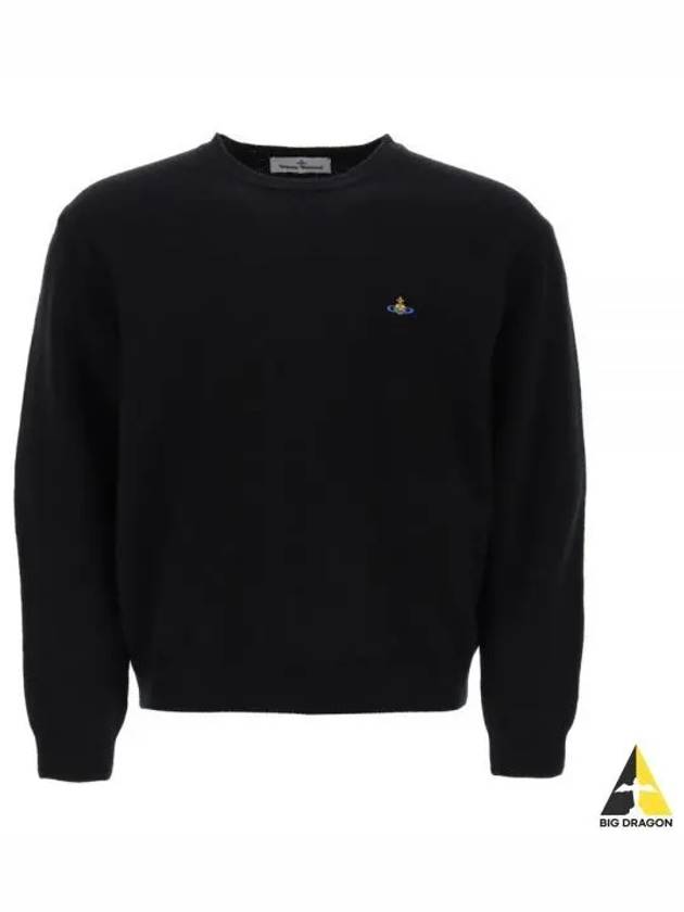 ORB Embroidered Crew Neck Knit Top Black - VIVIENNE WESTWOOD - BALAAN 2