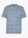 FF Cotton Short Sleeve T-Shirt Blue - FENDI - BALAAN 2