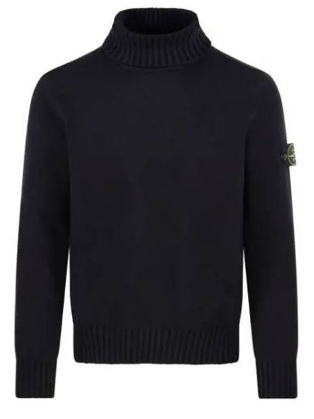 Wappen Patch Loose Fit Cotton Turtleneck Black - STONE ISLAND - BALAAN 2