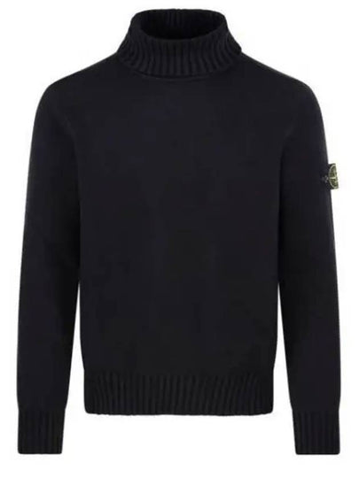 Wappen Patch Loose Fit Cotton Turtleneck Black - STONE ISLAND - BALAAN 2