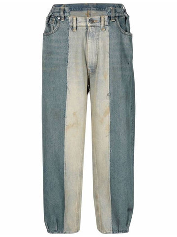 two-tone washed jeans blue - MAISON MARGIELA - BALAAN.