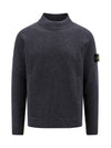 Mock Neck Virgin Wool Knit Top Grey - STONE ISLAND - BALAAN 1